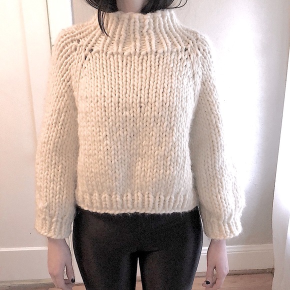 Hand Knit Chunky Wool Sweater - Picture 2 of 3